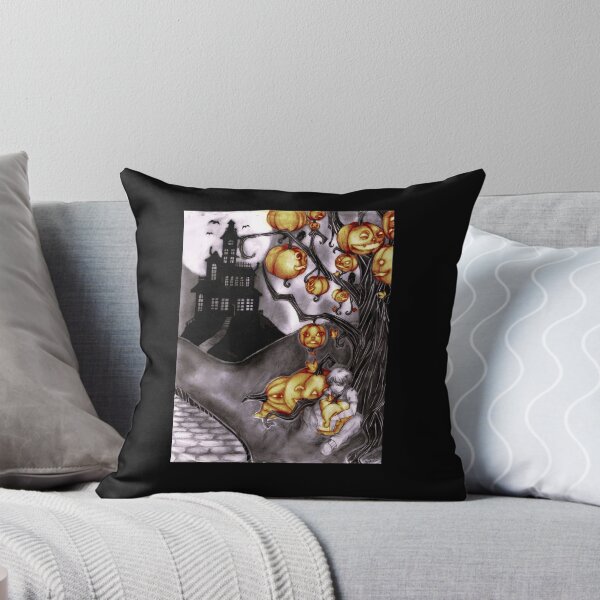 Item preview, Haunted Mansion Pumpkin Tree Spooky Night Painting designed and sold by AsierRios.