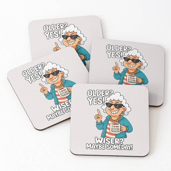 Item preview, Older Yes Wiser Maybe Someday Birthday Humor for her designed and sold by Teedefy.