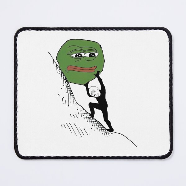Item preview, Wojak Pepe Sisyphus Meme designed and sold by Kathleenblairo.