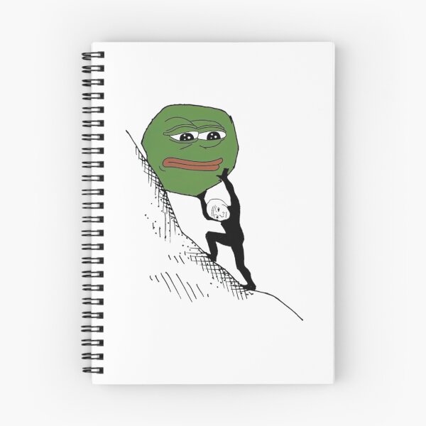 Item preview, Wojak Pepe Sisyphus Meme   designed and sold by Kathleenblairo.