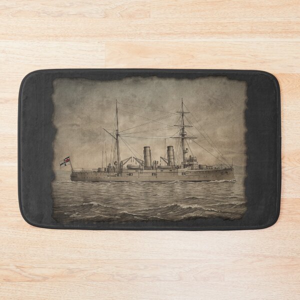 Item preview, Imperial German Battleship SMS Ägir Art Print: Kaiserliche Marine Warship on Burnt Parchment Poster designed and sold by FreiherrPK.