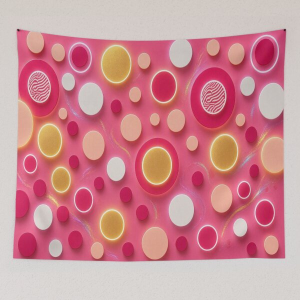 Item preview, Kawaii Anime Big Eyes Butterfly - Y2K Pop Art Pink Neon Circle Pattern designed and sold by Breezes-of-Ida.