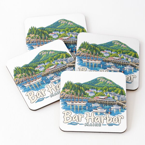 Item preview, Hand Drawn Bar Harbor Maine Travel Souvenir Landmark Gift designed and sold by MichaeIRellov.