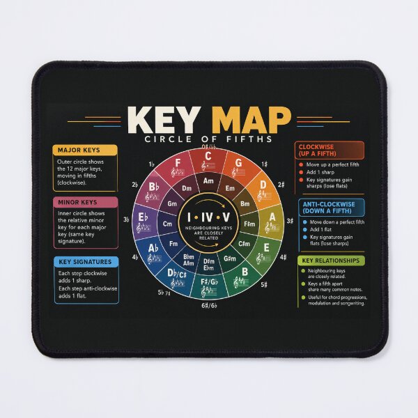 Item preview, Key Map – Circle of Fifths Music Theory Laptop Sleeve designed and sold by astersgraphics.