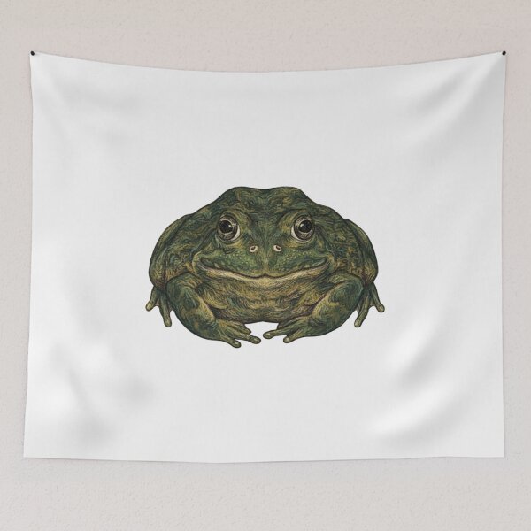 Item preview, Big Green Frog Portrait Illustration designed and sold by Deilage.