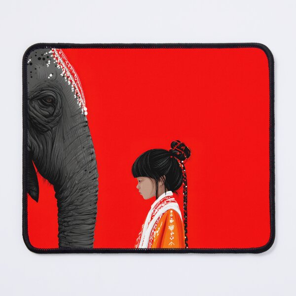 Item preview, Girl in Traditional Attire with Elephants Art Scene designed and sold by Artessie.