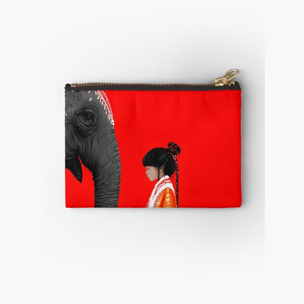 Item preview, Girl in Traditional Attire with Elephants Art Scene designed and sold by Artessie.