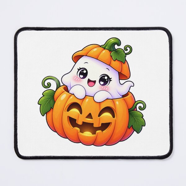 Item preview, Cute Kawaii Ghost in Pumpkin Halloween Jack O Lantern designed and sold by Pixanova.