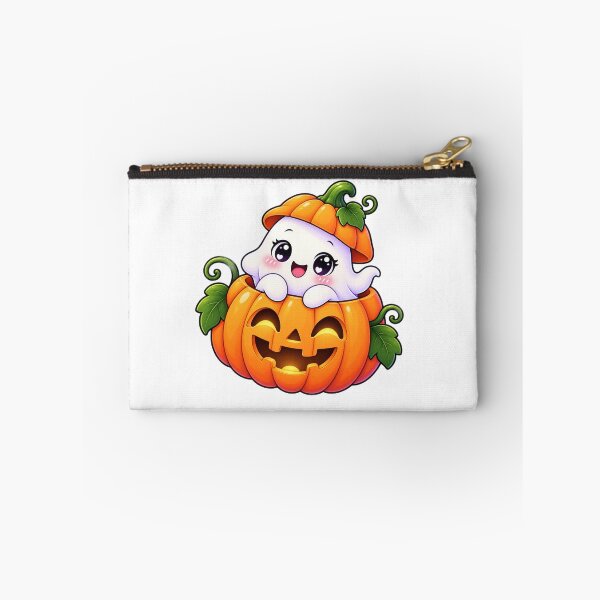 Item preview, Cute Kawaii Ghost in Pumpkin Halloween Jack O Lantern designed and sold by Pixanova.