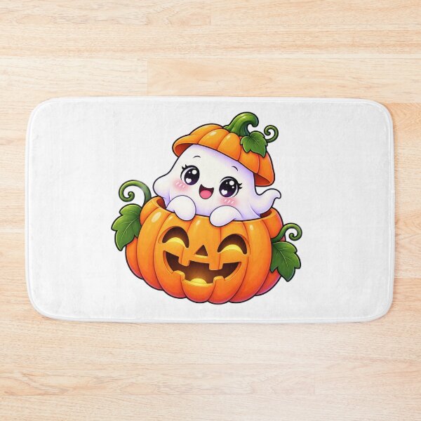 Item preview, Cute Kawaii Ghost in Pumpkin Halloween Jack O Lantern designed and sold by Pixanova.