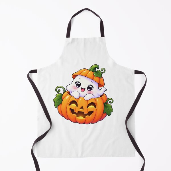 Item preview, Cute Kawaii Ghost in Pumpkin Halloween Jack O Lantern designed and sold by Pixanova.