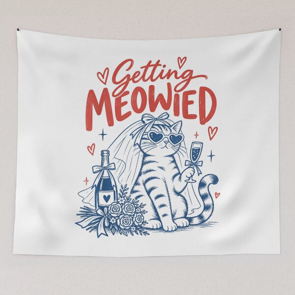 Item preview, Getting Meowied Funny Cat Bride Cat Wedding Bachelorette designed and sold by BURRITO-STUDIO.
