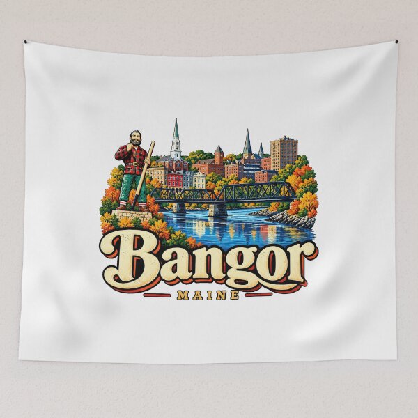 Item preview, Vintage Bangor Maine Travel Souvenir Landmark Gift designed and sold by MichaeIRellov.