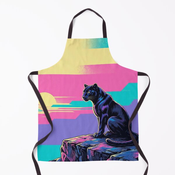 Item preview, Neon Black Panther – Synthwave Sunset Wildlife Illustration designed and sold by Dogandesighn.