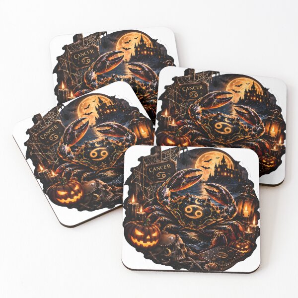 Item preview, Gothic Cancer Zodiac Halloween Crab designed and sold by Zodiac Celestial Art.