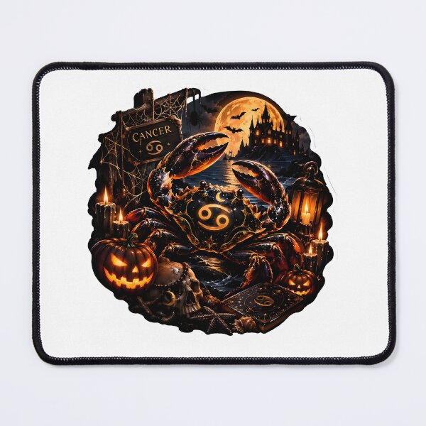 Item preview, Gothic Cancer Zodiac Halloween Crab designed and sold by Zodiac Celestial Art.