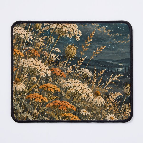 Item preview, Dark Botanical Wildflower Meadow Under Full Moon Oil designed and sold by Jozefin's Studio.