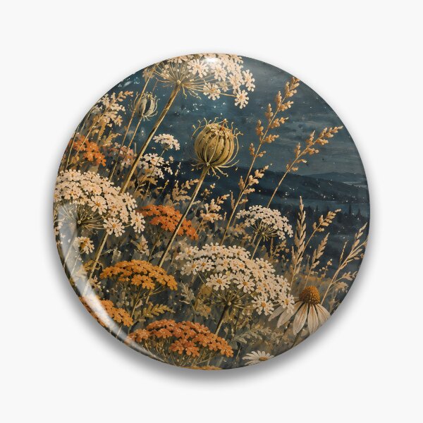 Item preview, Dark Botanical Wildflower Meadow Under Full Moon Oil designed and sold by Jozefin's Studio.