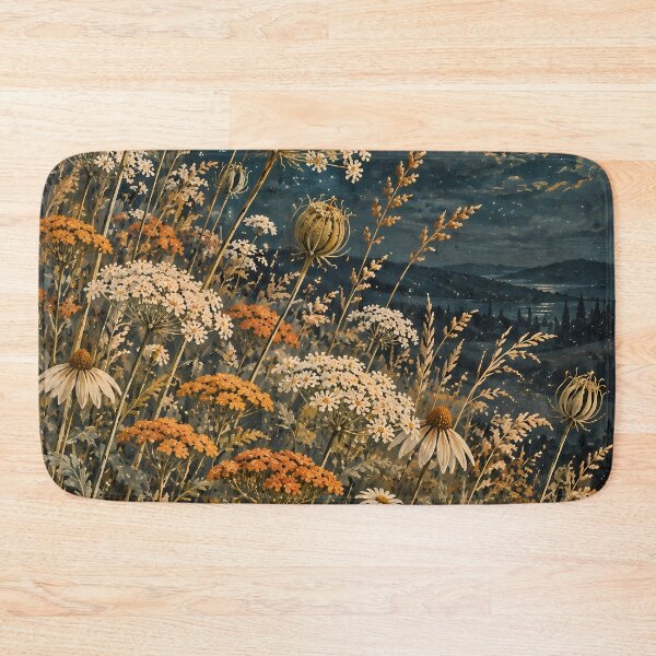 Item preview, Dark Botanical Wildflower Meadow Under Full Moon Oil designed and sold by Jozefin's Studio.
