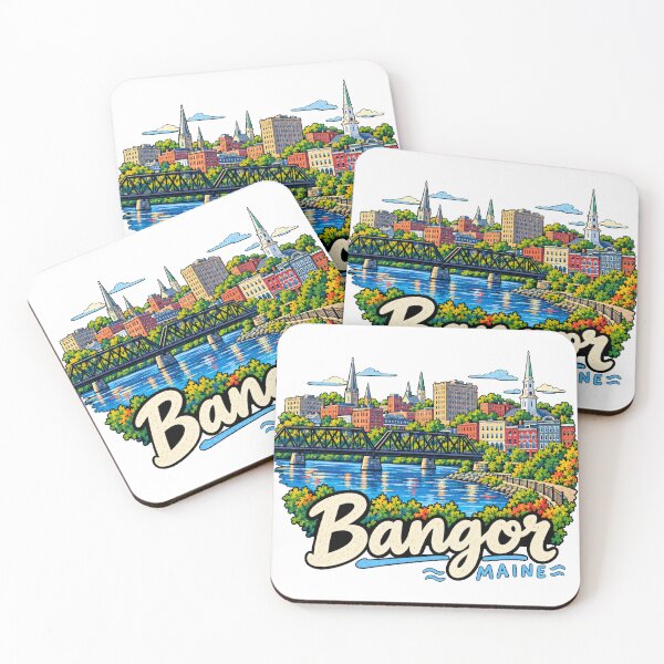 Item preview, Hand Drawn Bangor Maine Travel Souvenir Landmark Gift designed and sold by MichaeIRellov.
