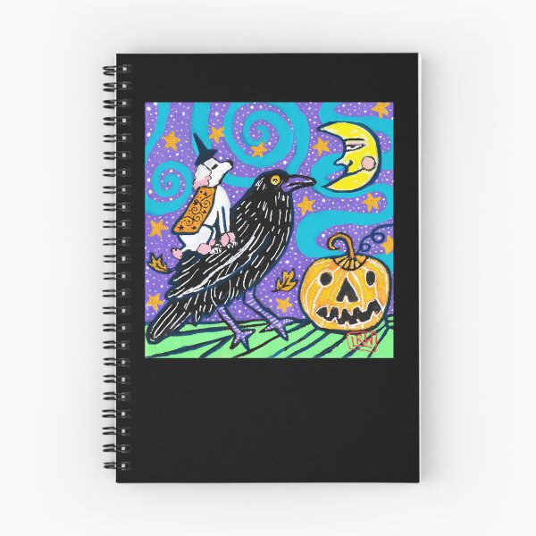 Item preview, Cute Dog Witch Riding Giant Crow Primitive Folk Art designed and sold by NitikaNadkarni.