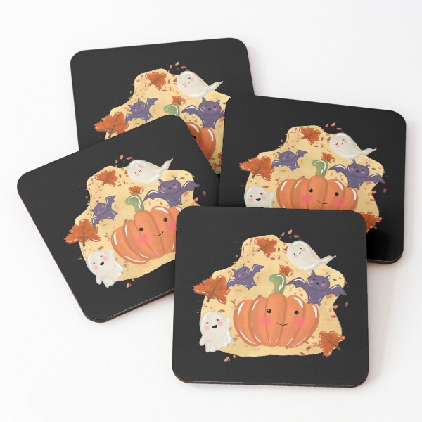 Item preview, Autumn Pumpkin With Cute Ghosts And Bats Halloween Art designed and sold by MoodSays.