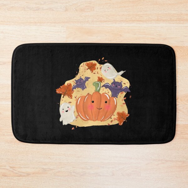 Item preview, Autumn Pumpkin With Cute Ghosts And Bats Halloween Art designed and sold by MoodSays.