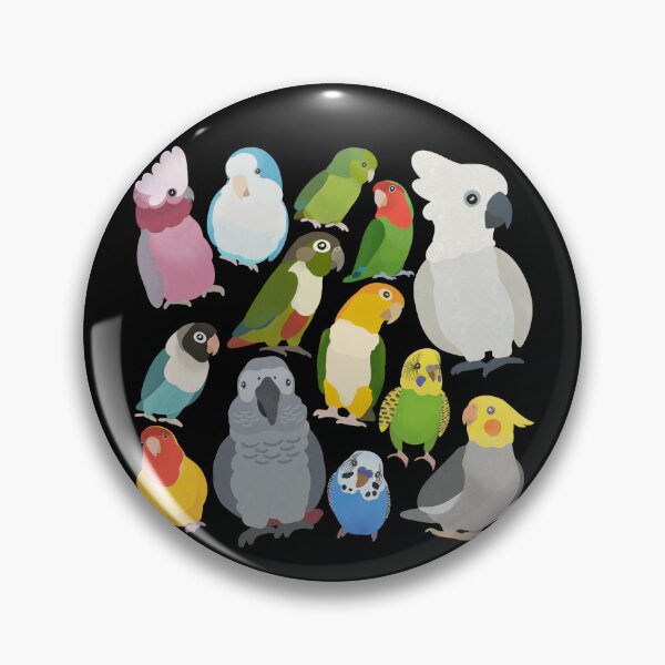 Item preview, Illustration of Colorful Parrots - Pattern with different parrot species designed and sold by FandomizedRose.