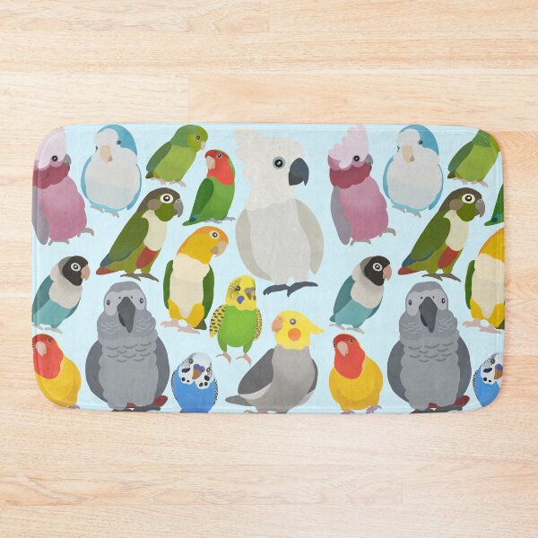 Item preview, Illustration of Colorful Parrots - Pattern with different parrot species designed and sold by FandomizedRose.