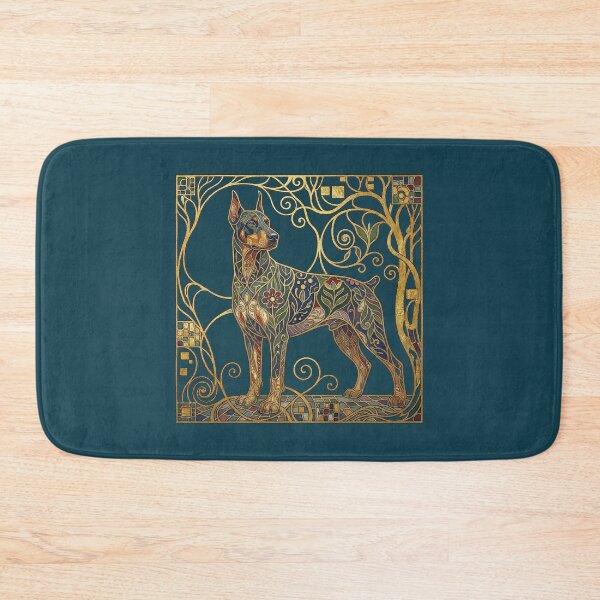 Item preview, Vienna Secession Doberman Pinscher Art Print: Gilded Art Nouveau Dog Art designed and sold by FreiherrPK.