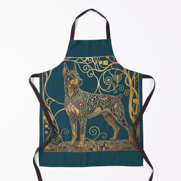 Item preview, Vienna Secession Doberman Pinscher Art Print: Gilded Art Nouveau Dog Art designed and sold by FreiherrPK.