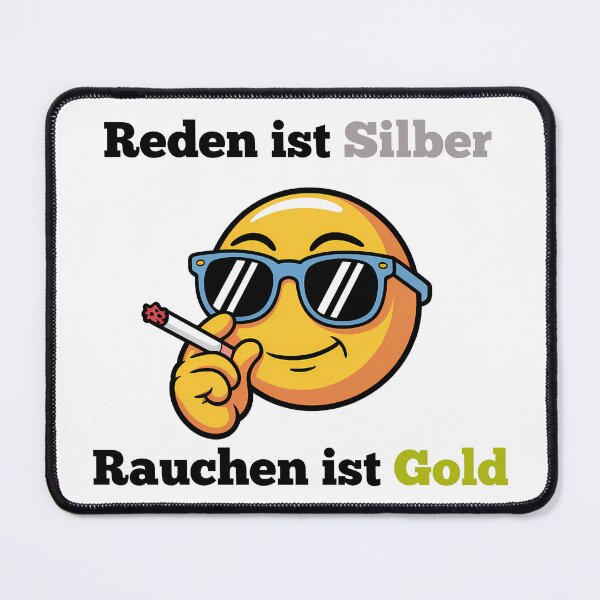 Item preview, Reden Ist Silber Rauchen Ist Gold – Lustiger Smiley Spruch designed and sold by LoFizzy.