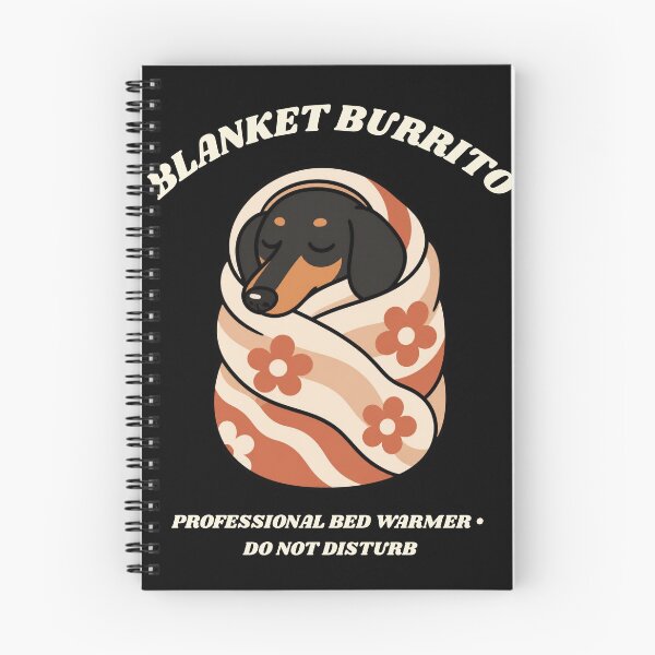 Item preview, Dachshund Blanket Burrito Funny Wiener Dog Sleeping Retro Art designed and sold by wildsilencee.