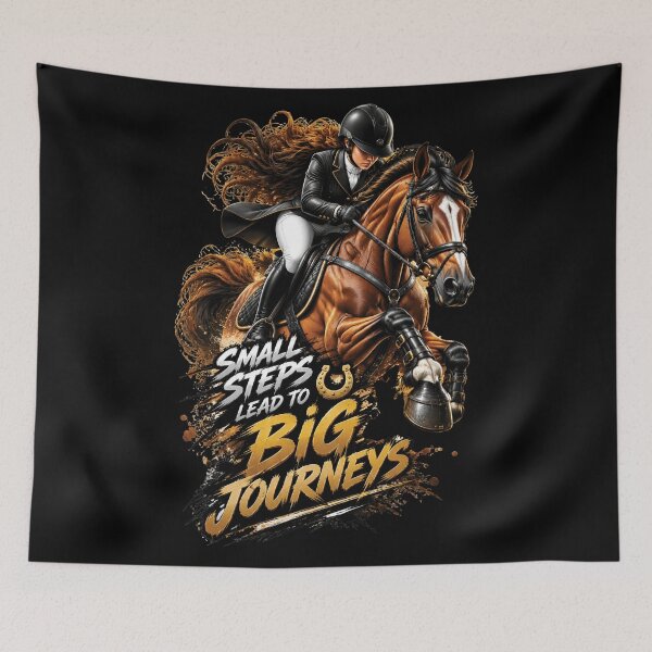 Item preview, Small Steps Lead To Big Journeys Equestrian Horse Riding Design designed and sold by M. Mamdouh Artworks.