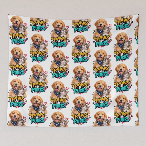 Item preview, Paws & Purrs – Cute Dog & Cat Love designed and sold by arnabscreativeworld.