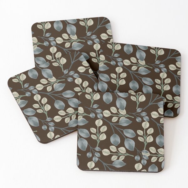 Item preview, Botanical Foliage Smoked Espresso Seamless Pattern Art designed and sold by ​Jyoti Digital Artist.