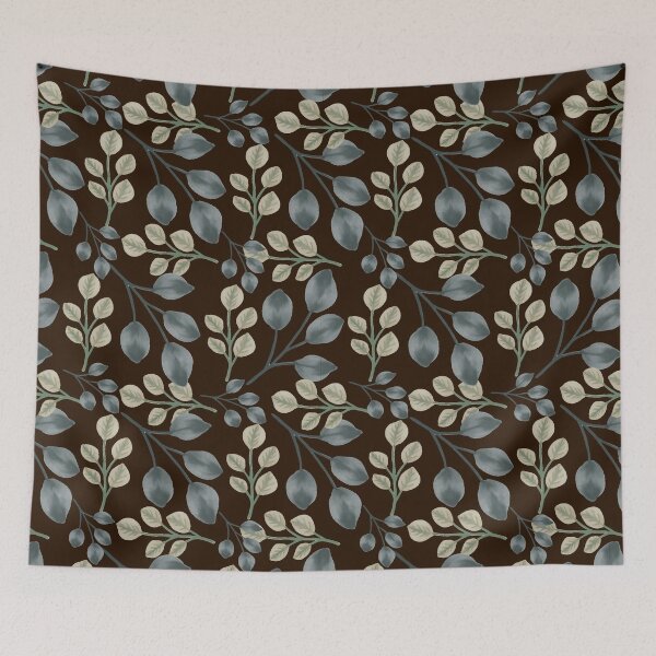 Item preview, Botanical Foliage Smoked Espresso Seamless Pattern Art designed and sold by ​Jyoti Digital Artist.