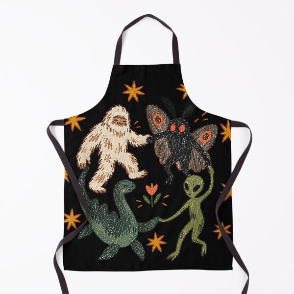 Item preview, Vintage 90s Dancing Cryptids Bigfoot Holding Hands in Circle designed and sold by BURRITO-STUDIO.