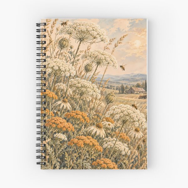 Item preview, Vintage Meadow Wildflower Oil Painting Bees Farm designed and sold by Jozefin's Studio.