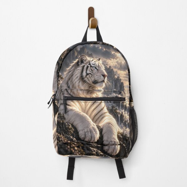 Item preview, White Tiger in Snowy Mountains – Majestic Wildlife Art designed and sold by ManJiangHong.