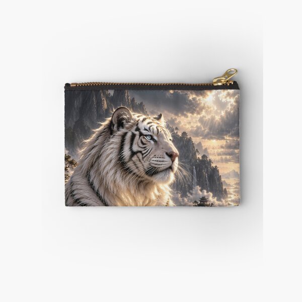 Item preview, White Tiger in Snowy Mountains – Majestic Wildlife Art designed and sold by ManJiangHong.