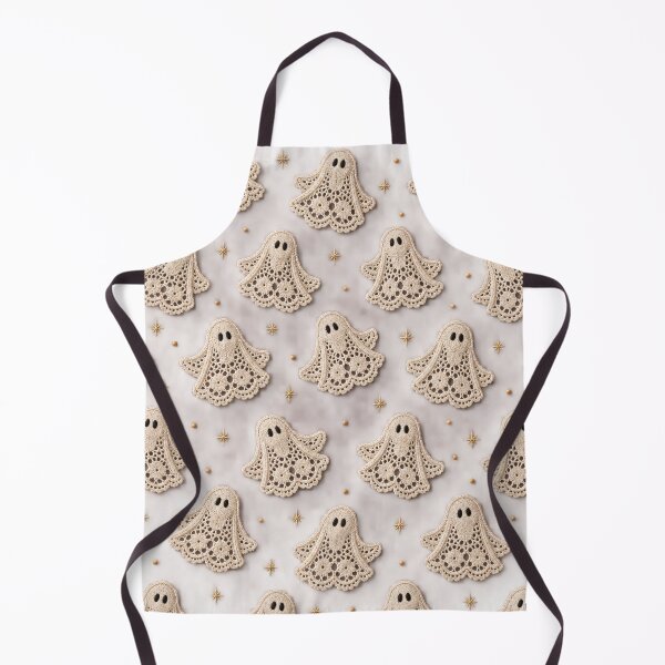 Item preview, Cute Crochet Ghosts on Dusty Mauve – Coquette Halloween Pattern designed and sold by Kaleidoscope Print.