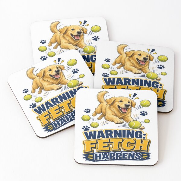 Item preview, Warning Fetch Happens – Funny Golden Retriever designed and sold by ClaussShop.