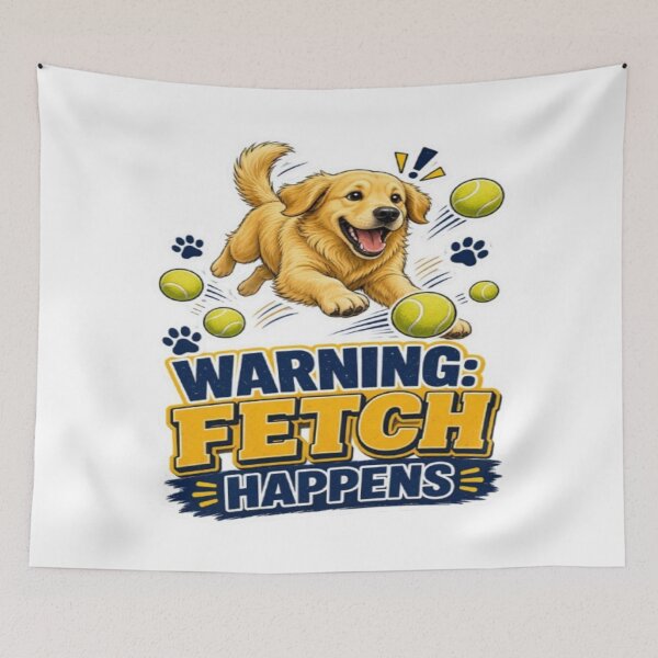 Item preview, Warning Fetch Happens – Funny Golden Retriever designed and sold by ClaussShop.