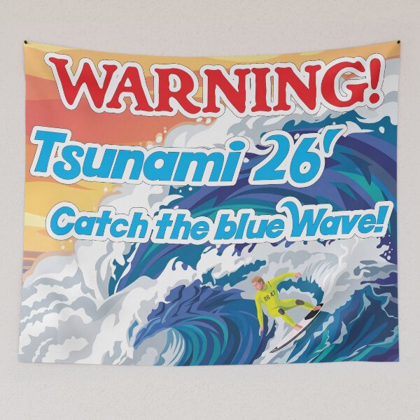 Item preview, FDT — "WARNING! Tsunami 26' Catch the Blue Wave" Graphic Tee & Apparel designed and sold by LisasMasterpiece.