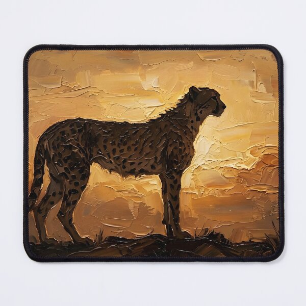 Item preview, Cheetah at Sunset – Impasto Savanna Majesty designed and sold by The Digital Compass.
