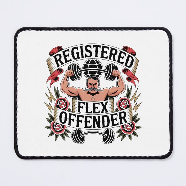 Item preview, Registered Flex Offender – Funny Gym Bodybuilding Workout Design designed and sold by LoFizzy.