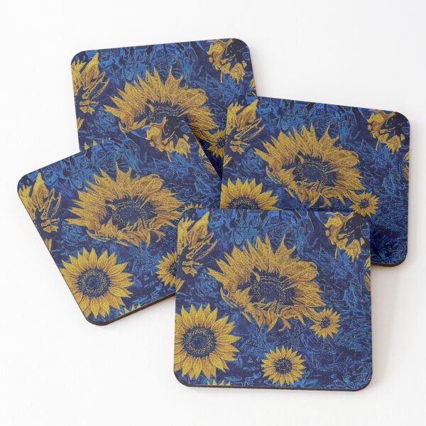 Item preview, • Cobalt Blue and Yellow Sunflower Abstract Tapestry Pattern designed and sold by LuxuryApparels.