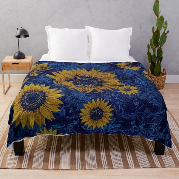 Item preview, • Cobalt Blue and Yellow Sunflower Abstract Tapestry Pattern designed and sold by LuxuryApparels.