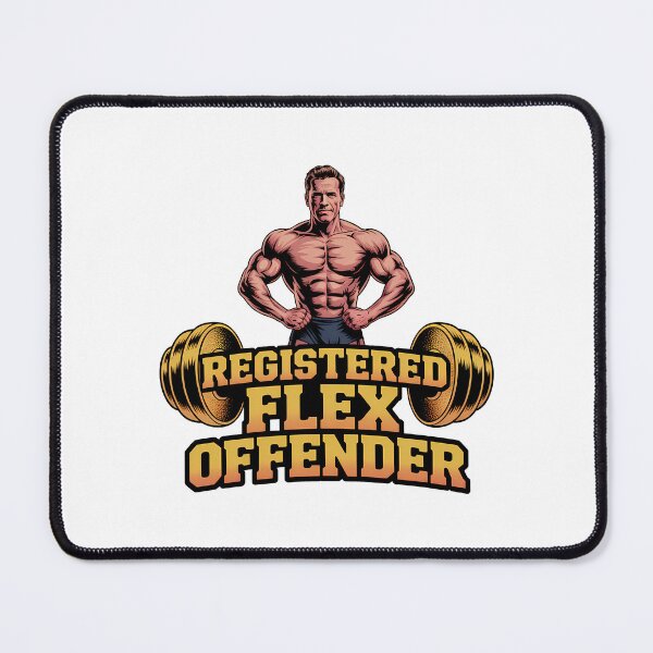 Item preview, Registered Flex Offender – Funny Gym Bodybuilding Workout Design designed and sold by LoFizzy.